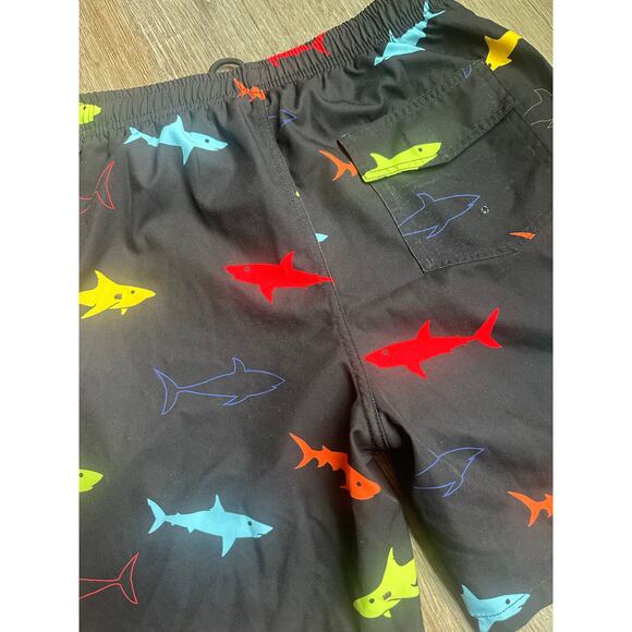 QRANSS Boys Kids Shark Printed Swim Trunks - Picture 2 of 2